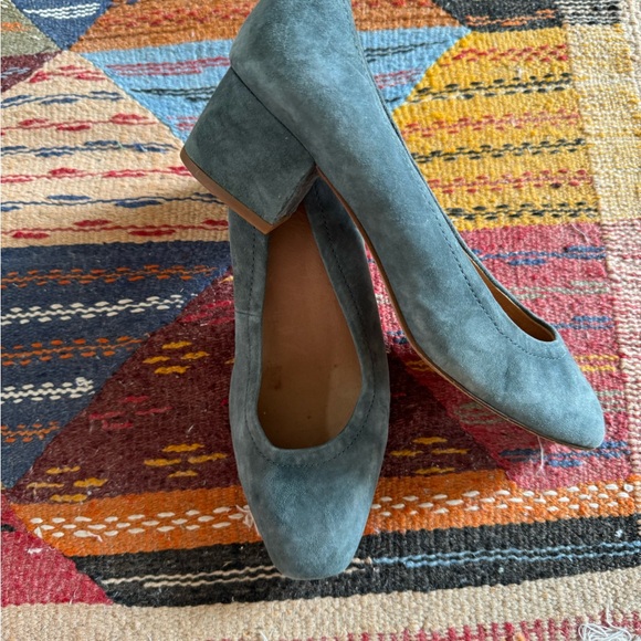 Madewell Blue Suede Heels - Picture 2 of 5